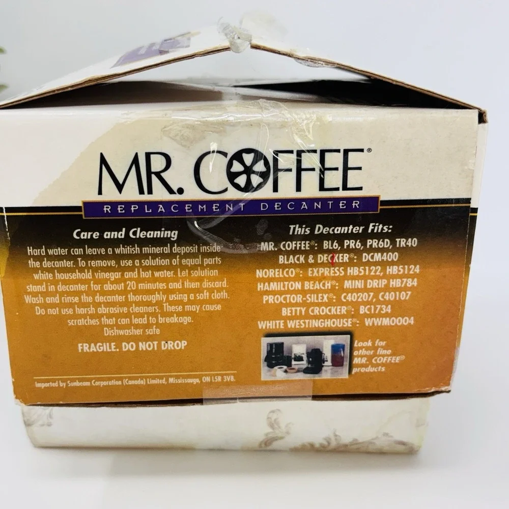 MR COFFEE Replacement D40‎ Replacement Decanter Carafe Pot White 4 Cup